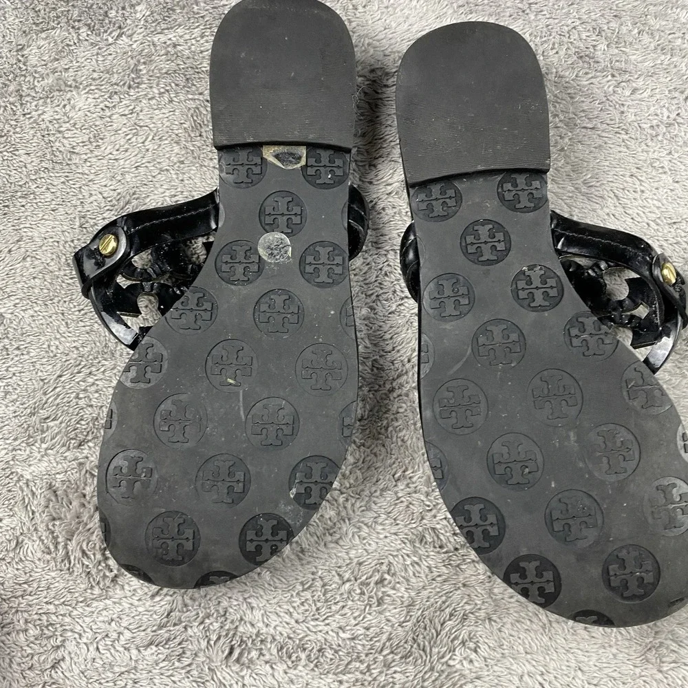 Tory Burch Miller Sandals Womens Size 6M Black Leather